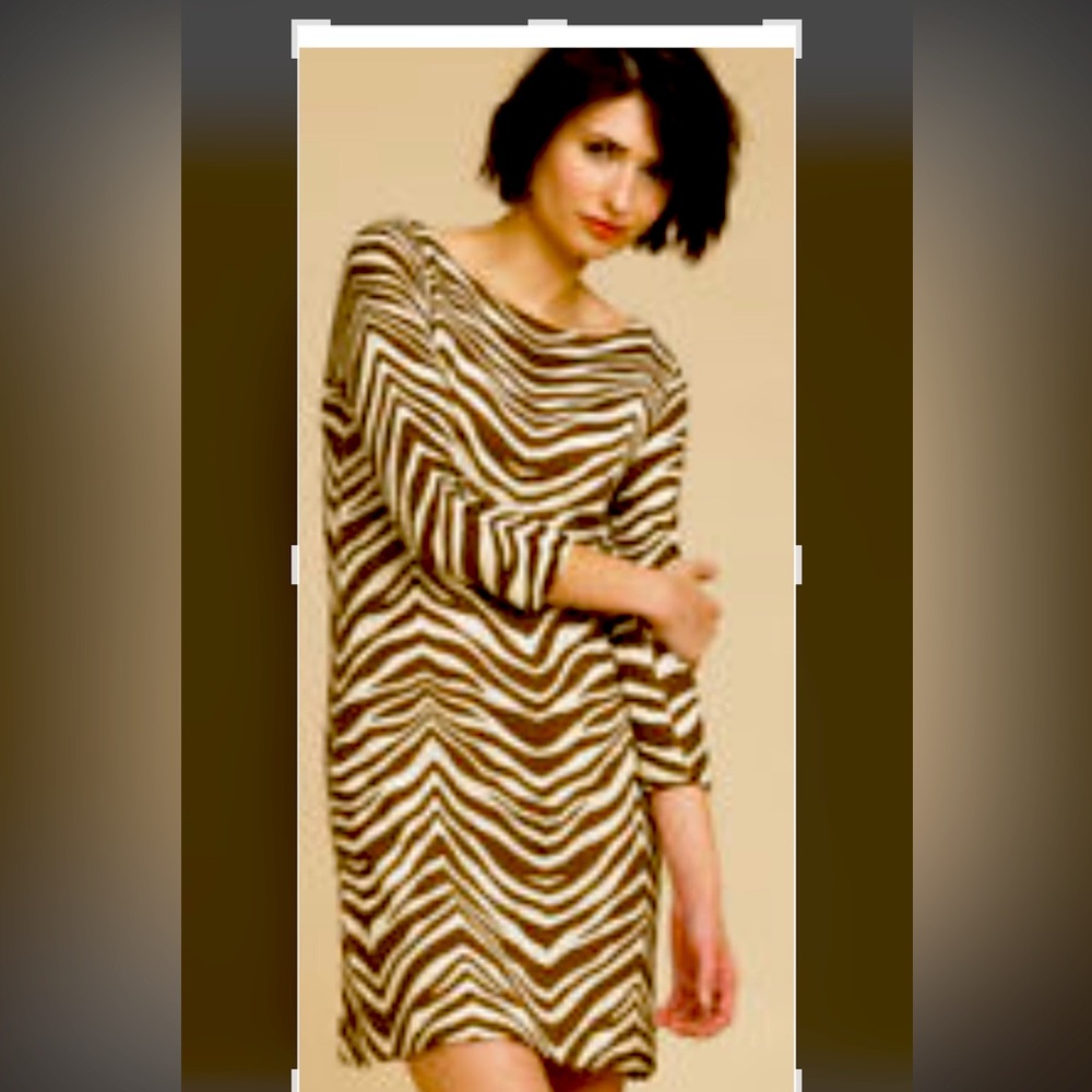 J. Crew Collection Merino Wool Zebra Print Mini Dress - Size Small